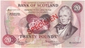 Bank Of Scotland Higher Values 20 Pounds,  1.10.1970